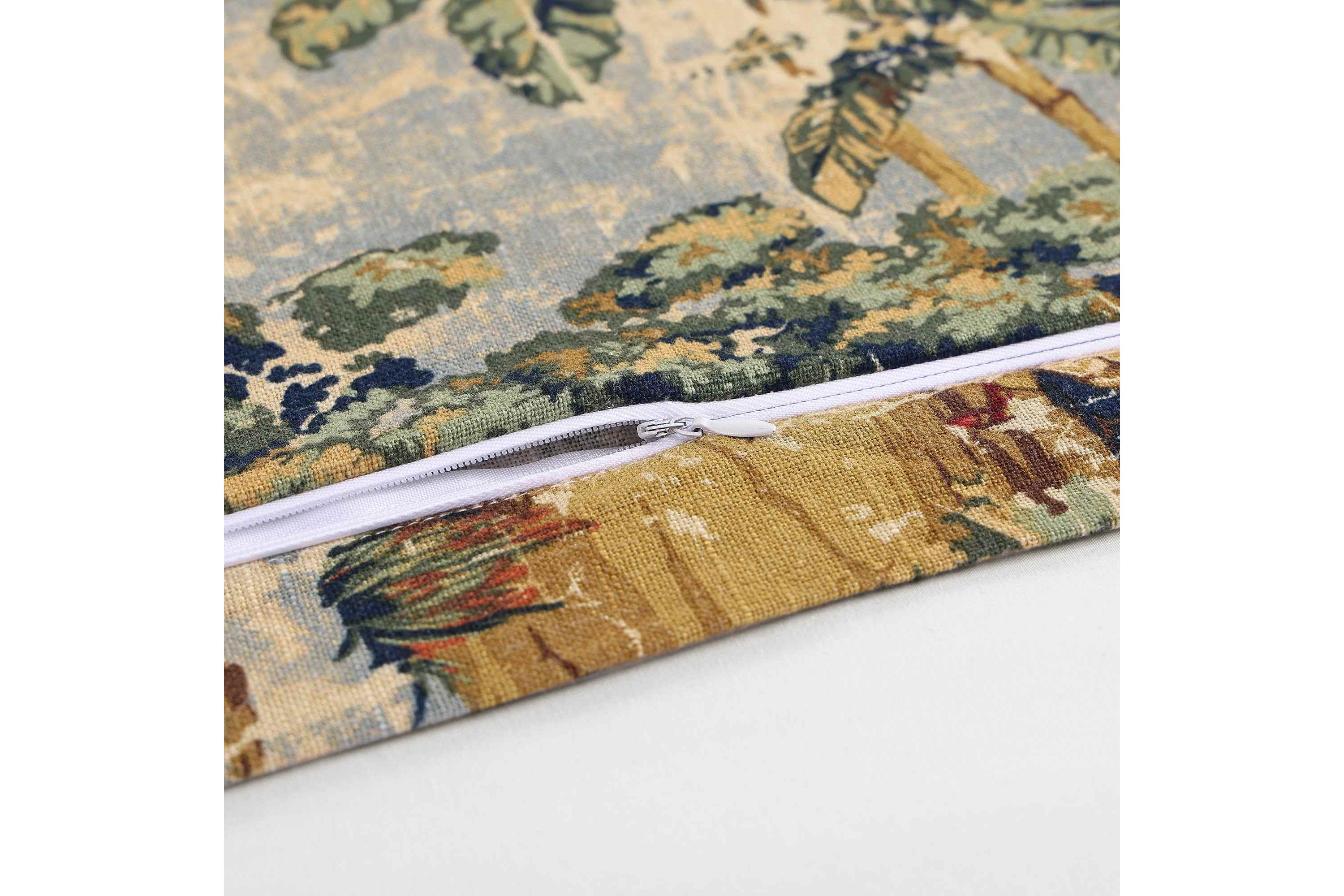 HiEnd Accents Provence Vintage Toile Washed Linen 27"x27" Euro Sham