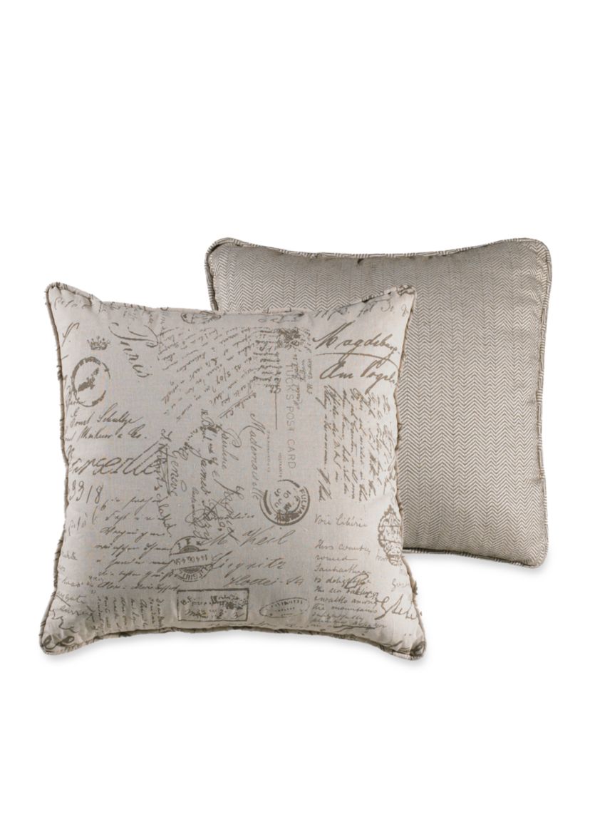 Fairfield Printed Script Linen Euro Sham