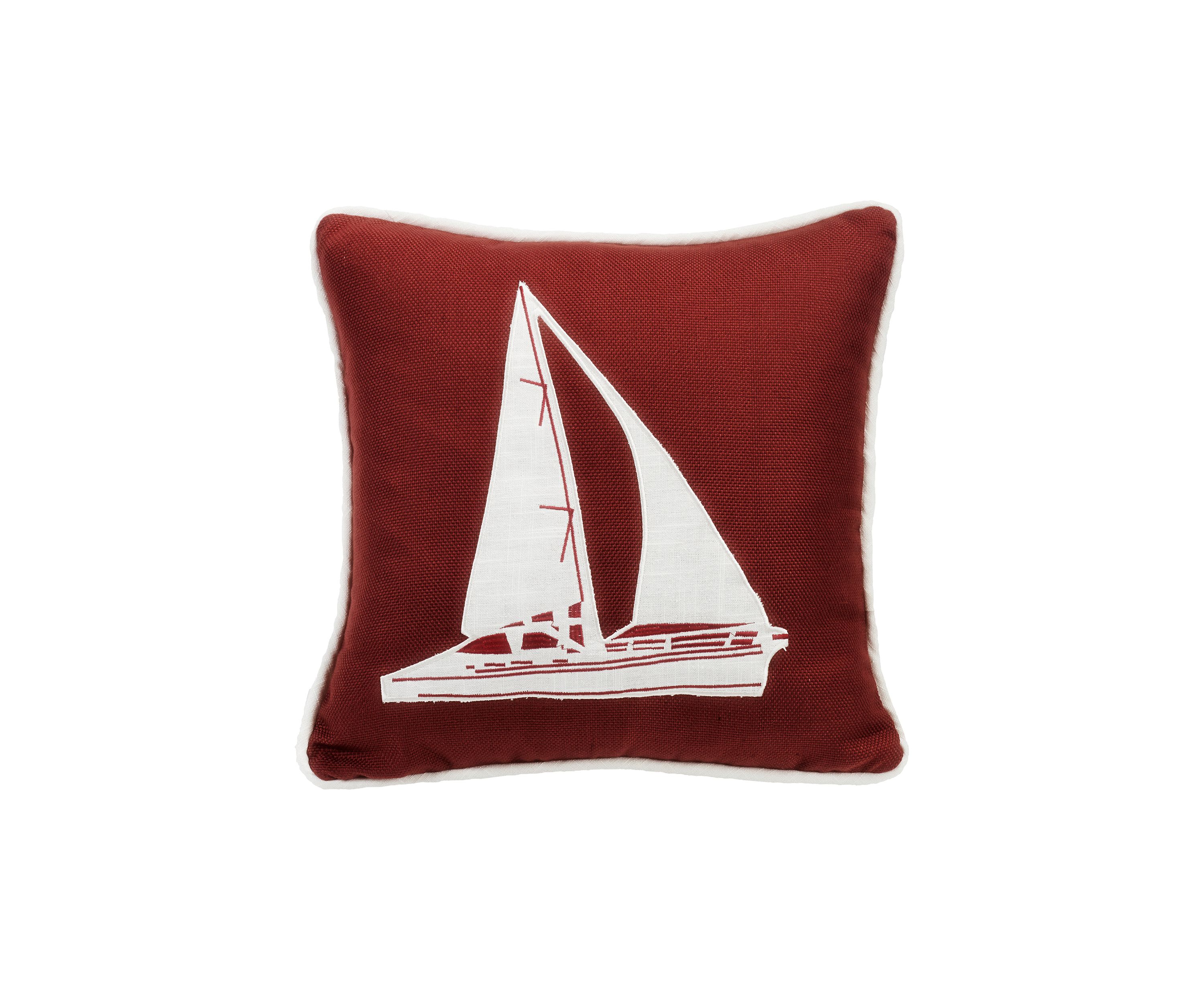 Sailboat Embroidery Pillow