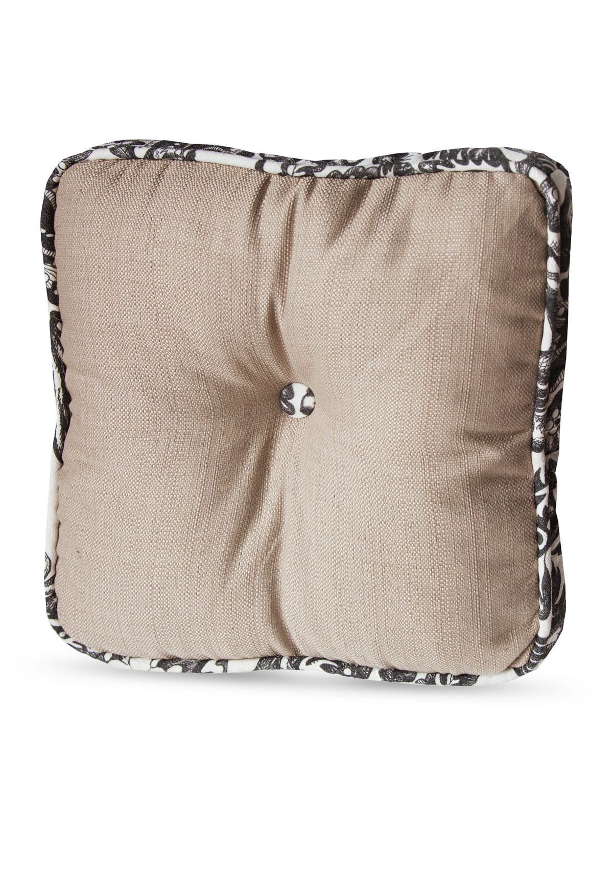 Augusta Buttoned Toile Box Pillow