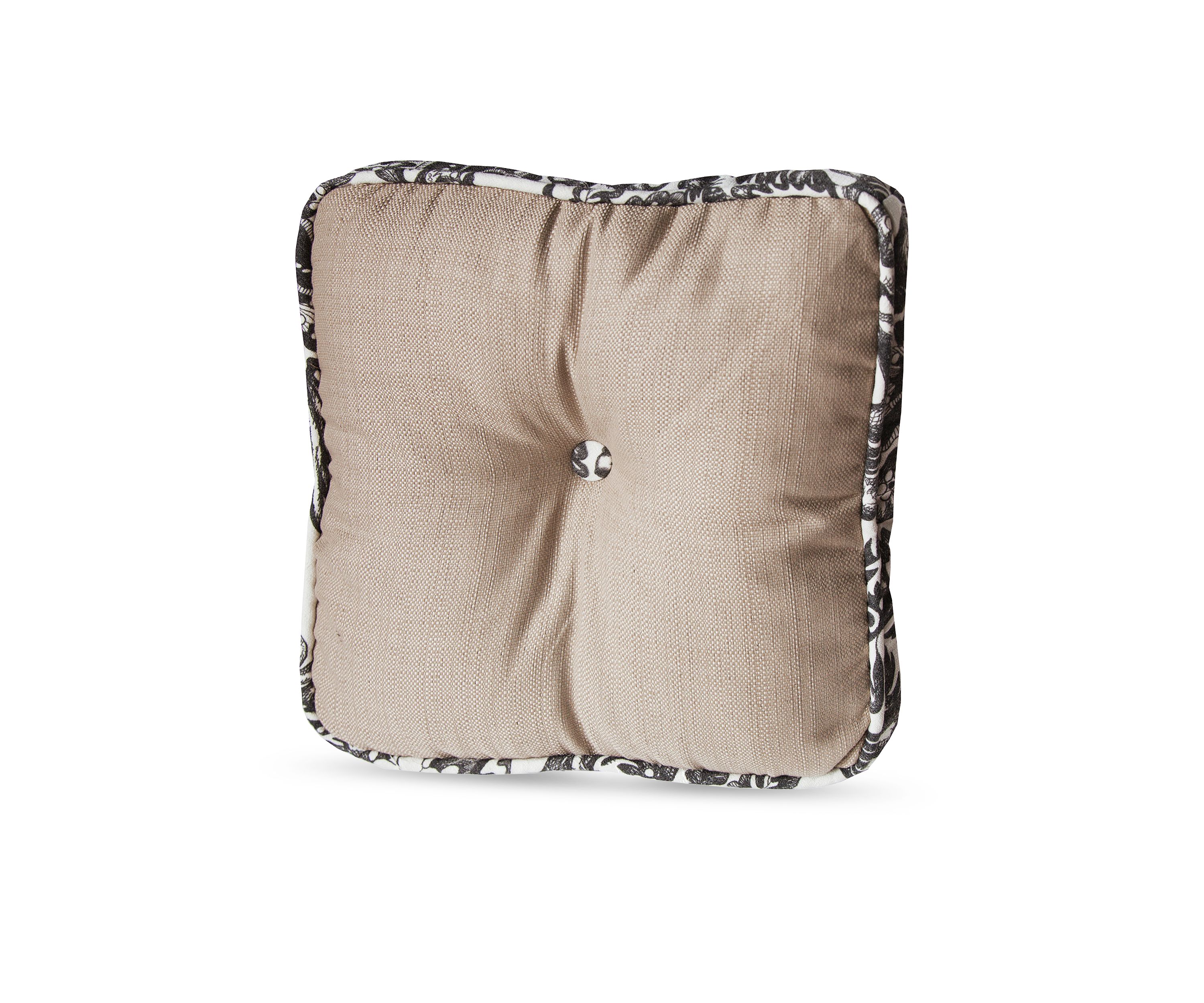 Augusta Buttoned Toile Box Pillow