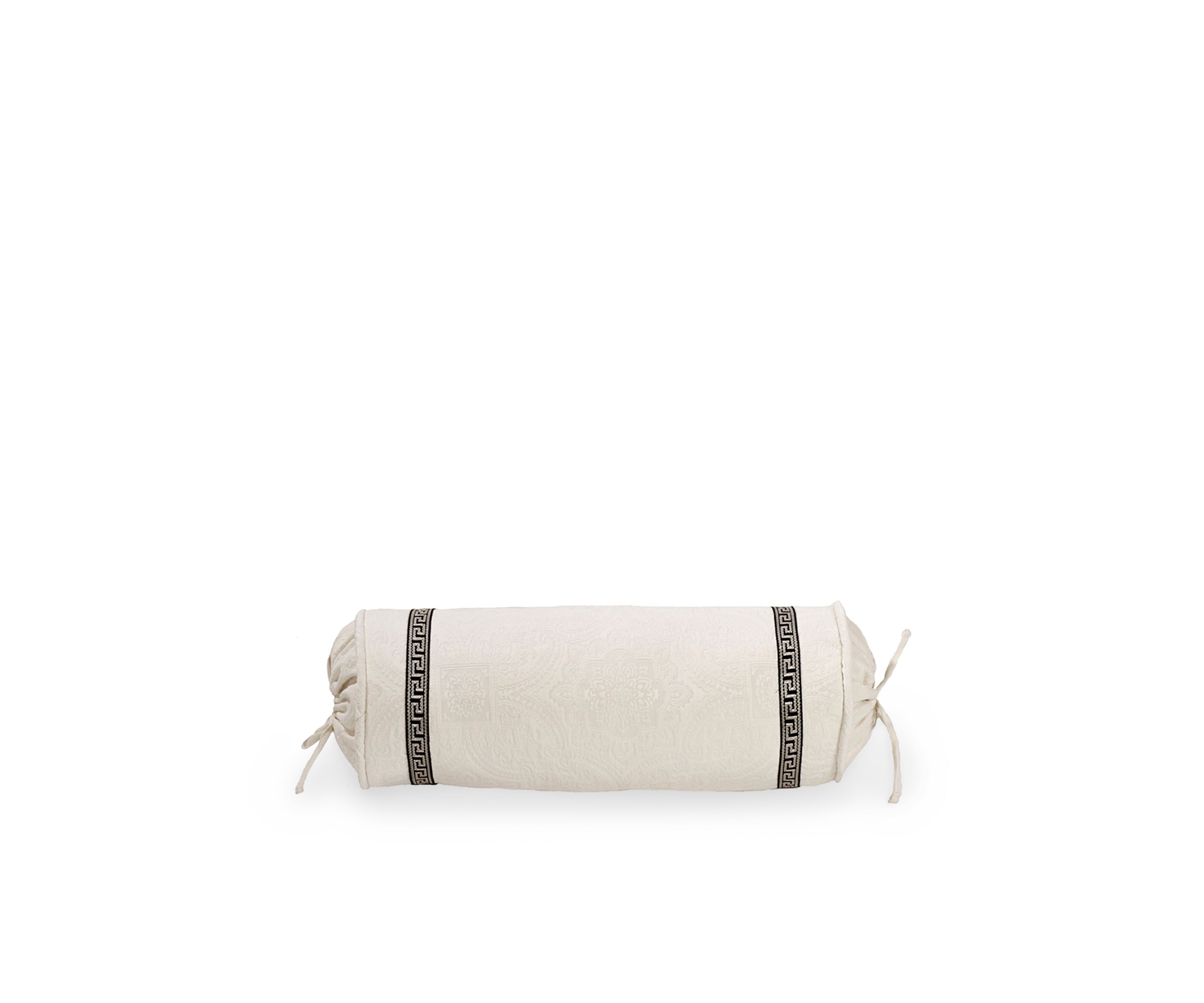 Augusta Matelassé Greek Key Trim Neckroll Pillow