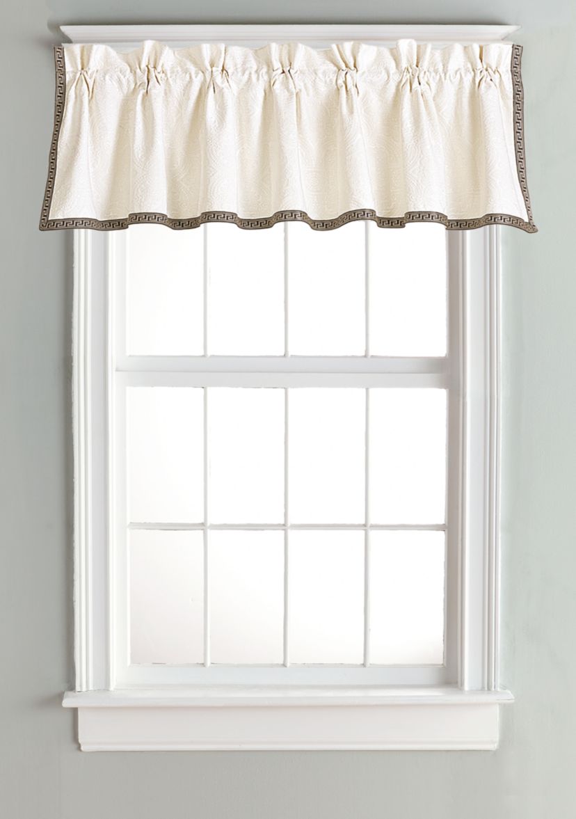 Matelassé Greek Key Trim Valance