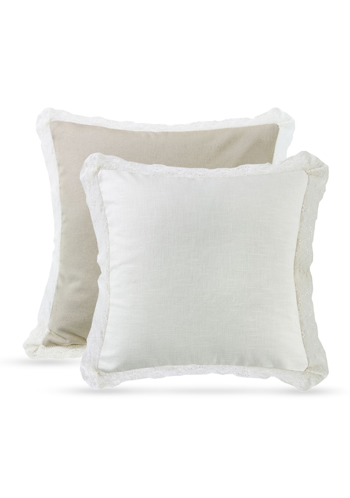 Charlotte White & Khaki Laced Euro Sham