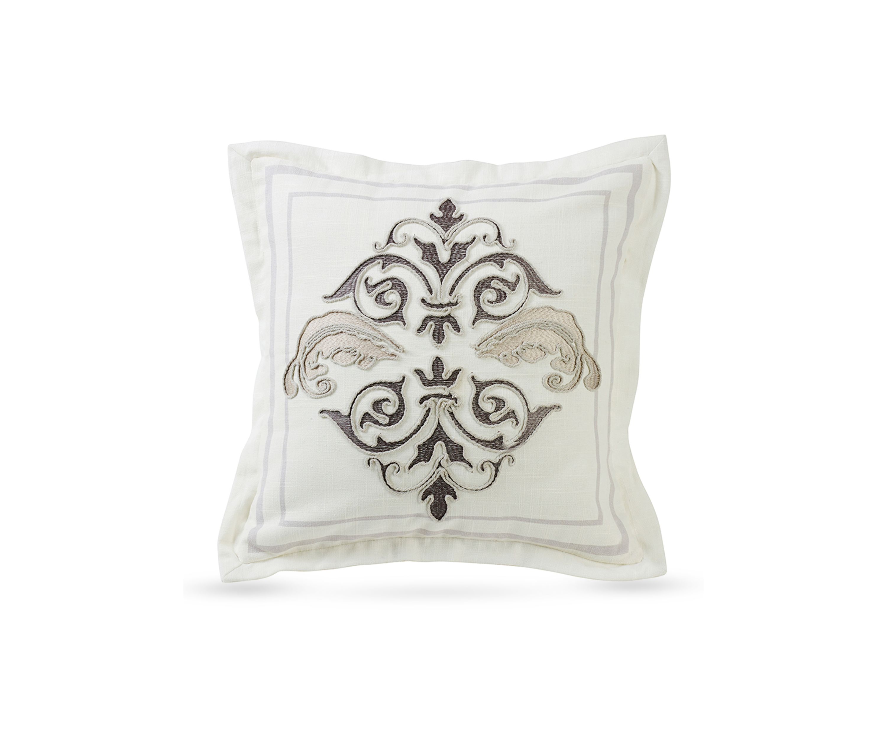 Charlotte Square Flanged & Outlined Embroidered Pillow