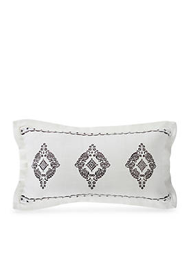 Oblong Embroidered Lace Design Pillow with Flange