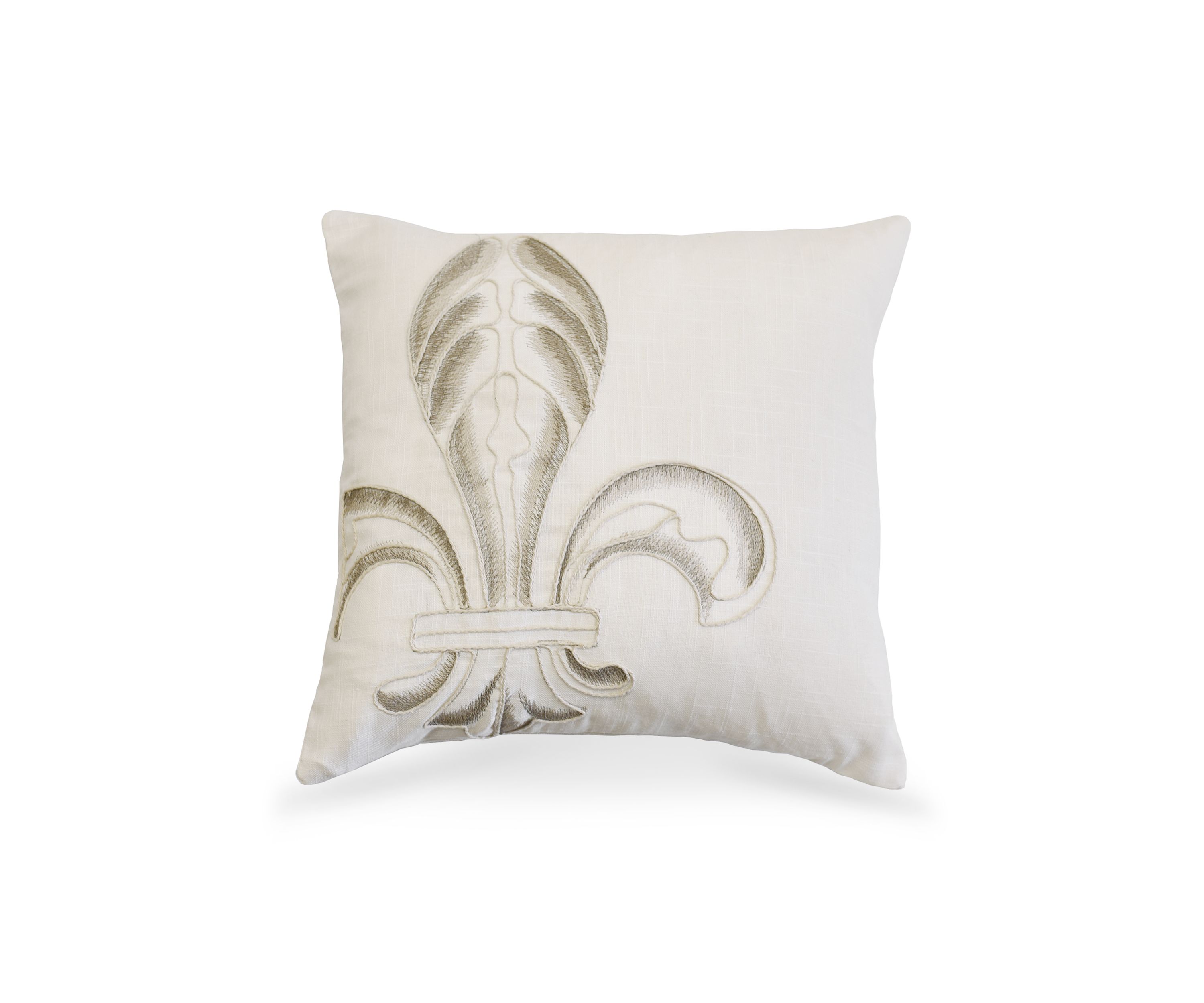Newport Embroidery Fleur De Lis Throw Pillow