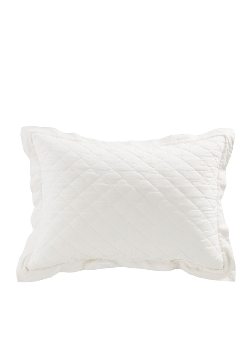 Linen Cotton Diamond Quilted Pillow Sham
