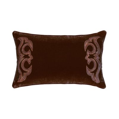 HiEnd Accents Stella Boot Stitch Faux Silk Velvet Lumbar Pillow