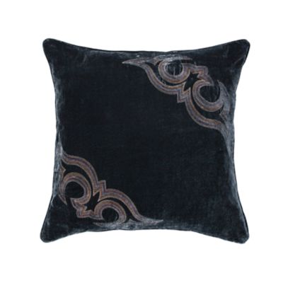 HiEnd Accents Stella Boot Stitch Faux Silk Velvet Pillow
