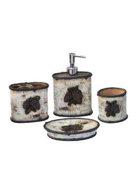 Birch Pinecone Countertop Bathroom Set