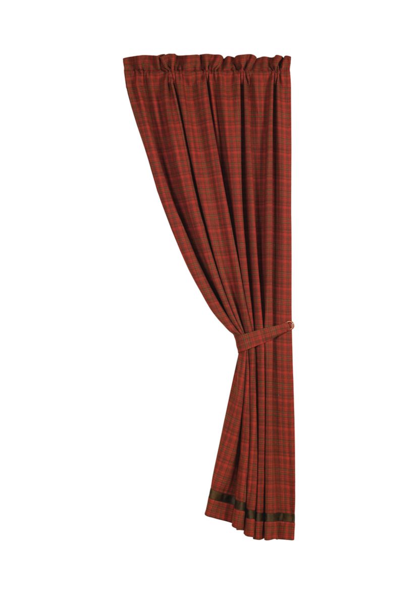 Cascade Lodge Red Plaid Curtain
