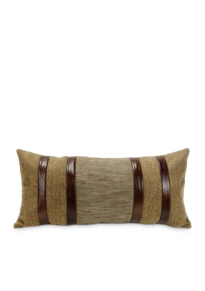 Highland Lodge Herringbone Faux Leather Lumbar Pillow