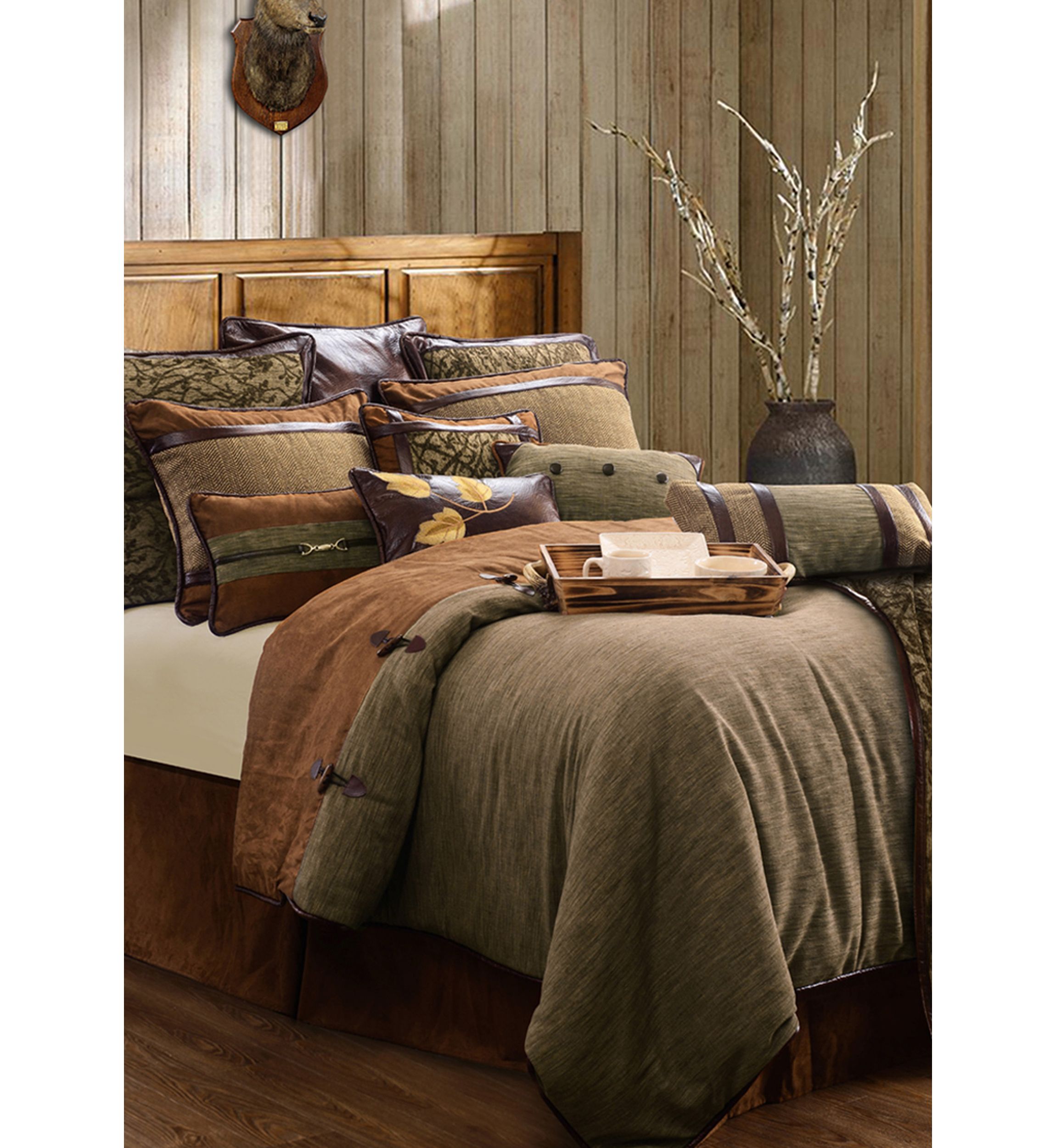 Highland Lodge Olive Brown Comforter Set, 5 Piece