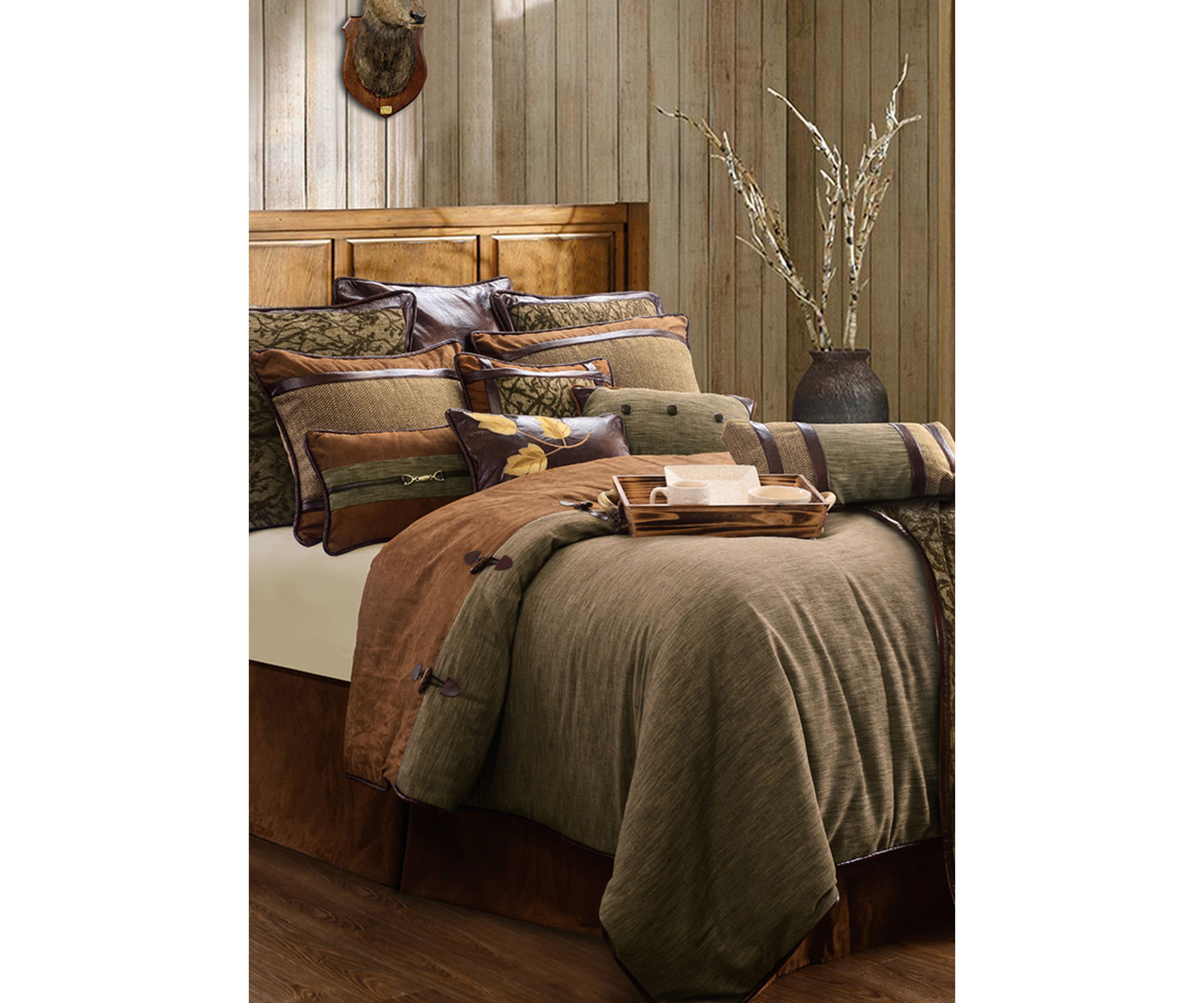 Highland Lodge Olive Brown Comforter Set, 5 Piece
