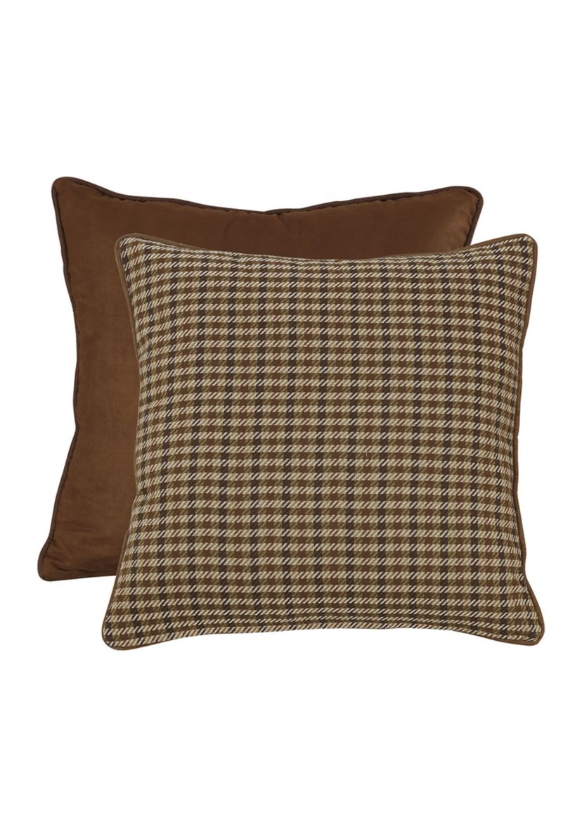 Crestwood Houndstooth & Suede Reversible Euro Sham
