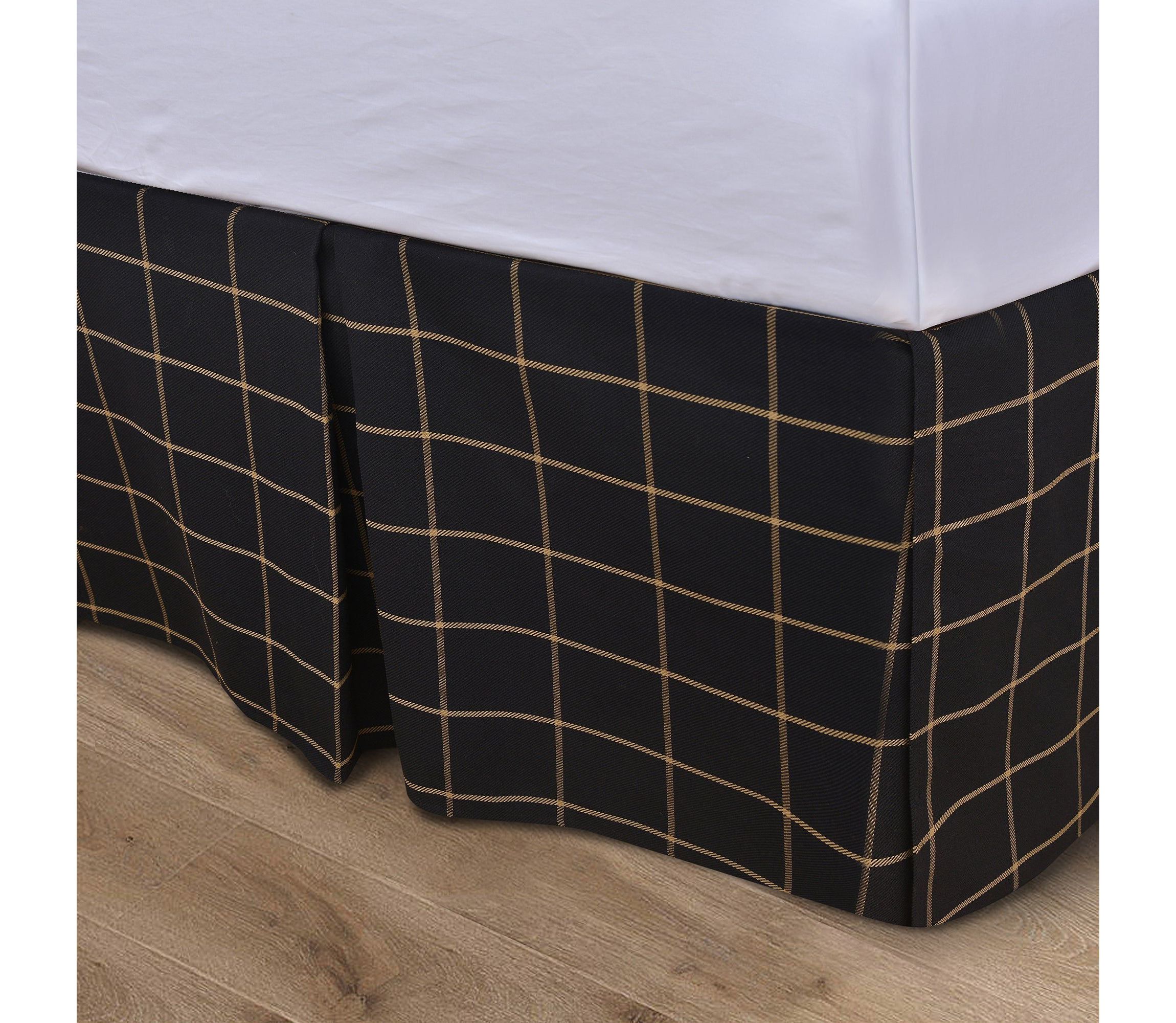 Windowpane Plaid Tailored Bed Skirt