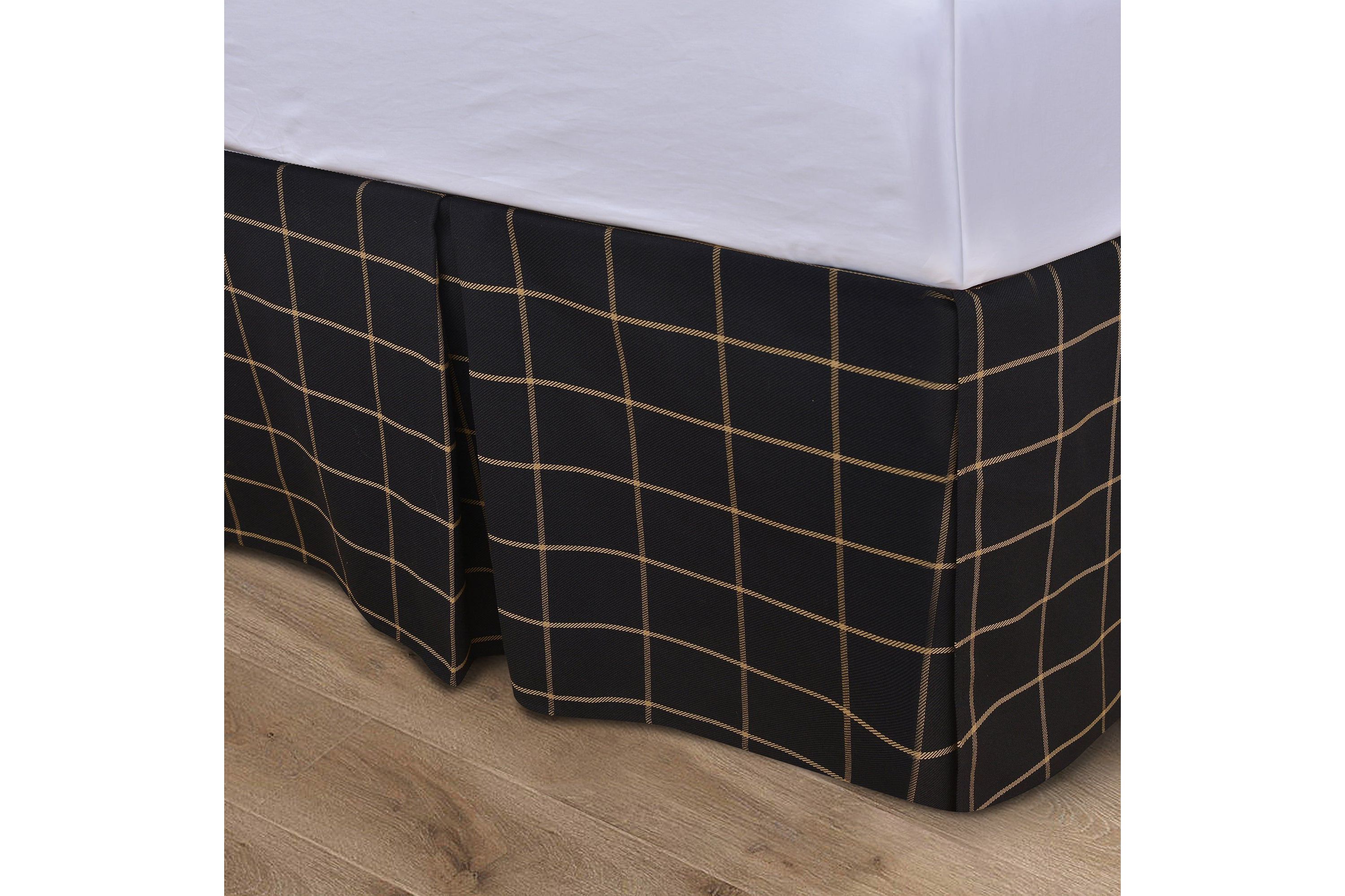 Windowpane Plaid Tailored Bed Skirt