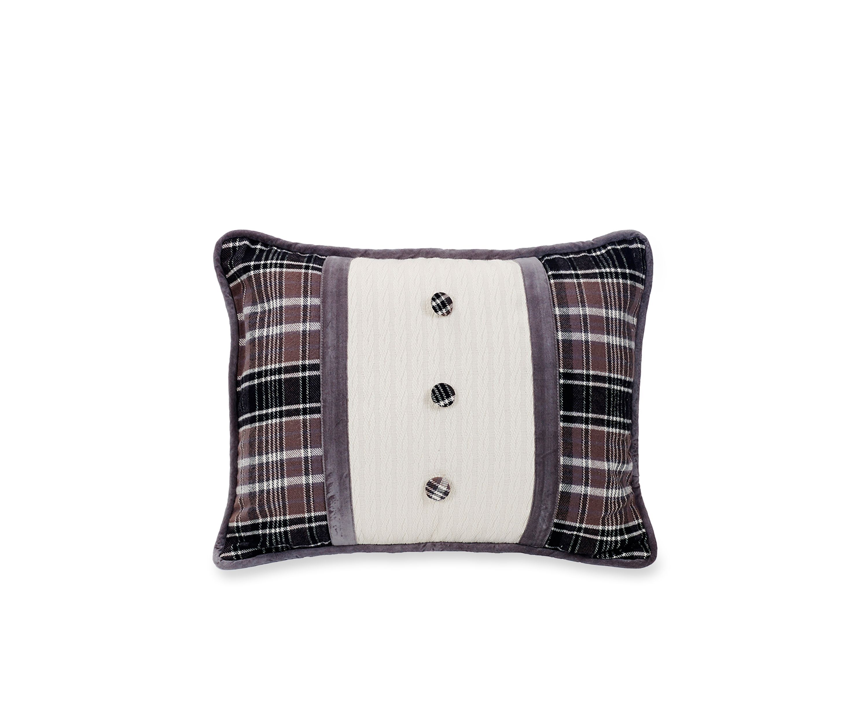 Whistler Cover Buttoned Velvet Oblong Pillow