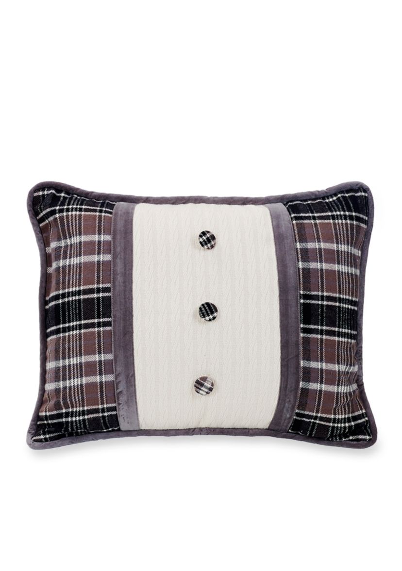 Whistler Cover Buttoned Velvet Oblong Pillow