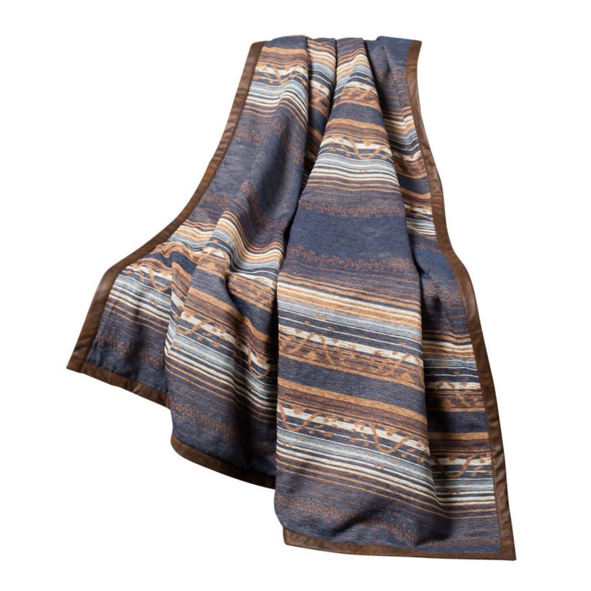 Paseo Road Estes Striped Rustic Western Chenille Jacquard Throw Blanket, 50"x60"