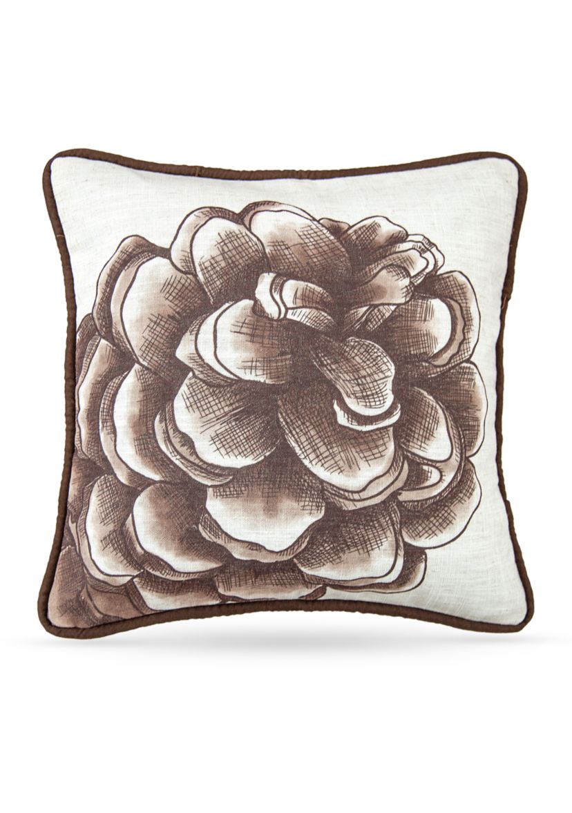 Forest Pine Watermark Pinecone Pillow
