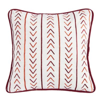 Solace Embroidered & Striped Throw Pillow