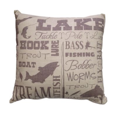 Lake Text Collage Throw Pillow