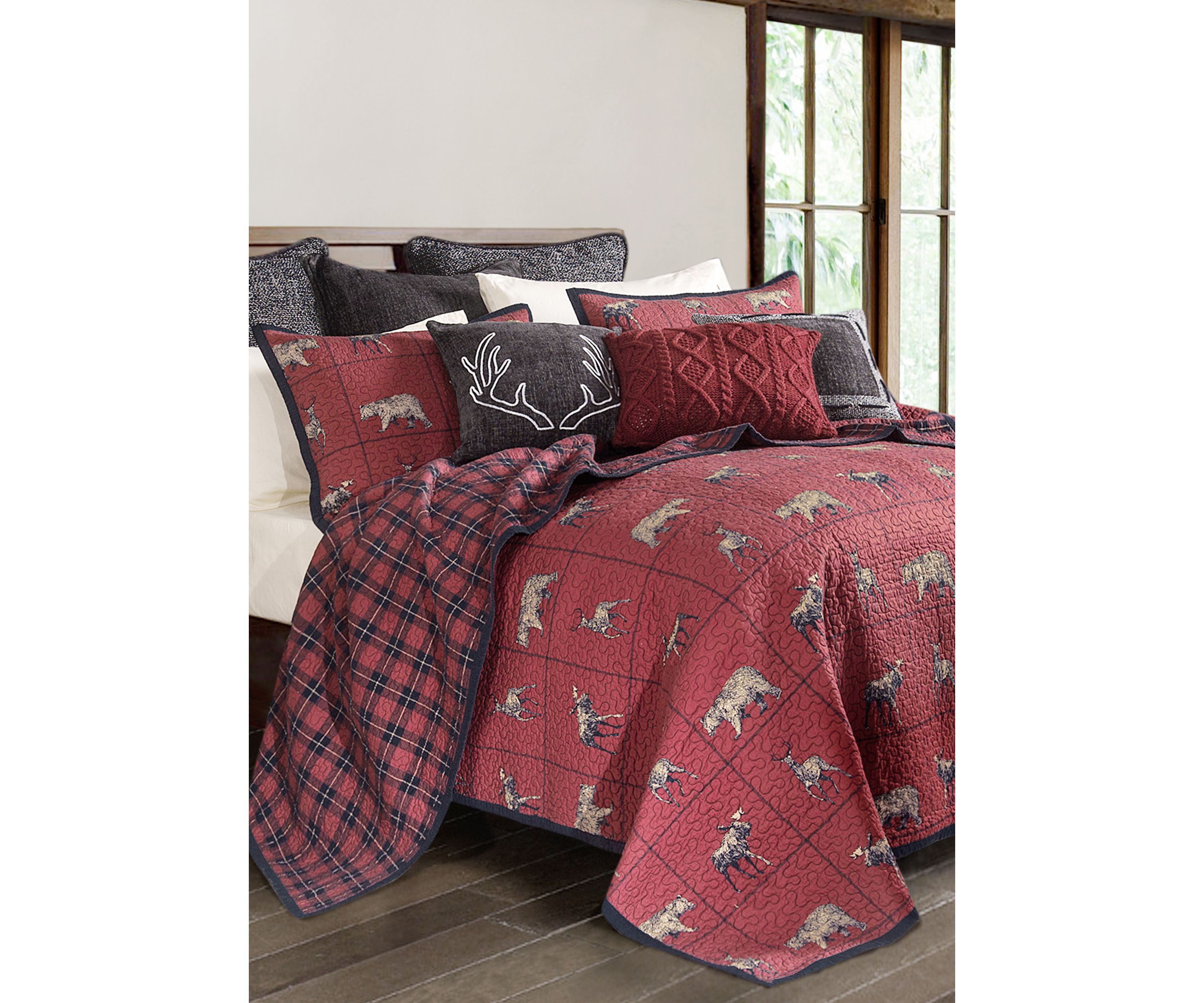 Woodland Plaid Reversible Quilt Set