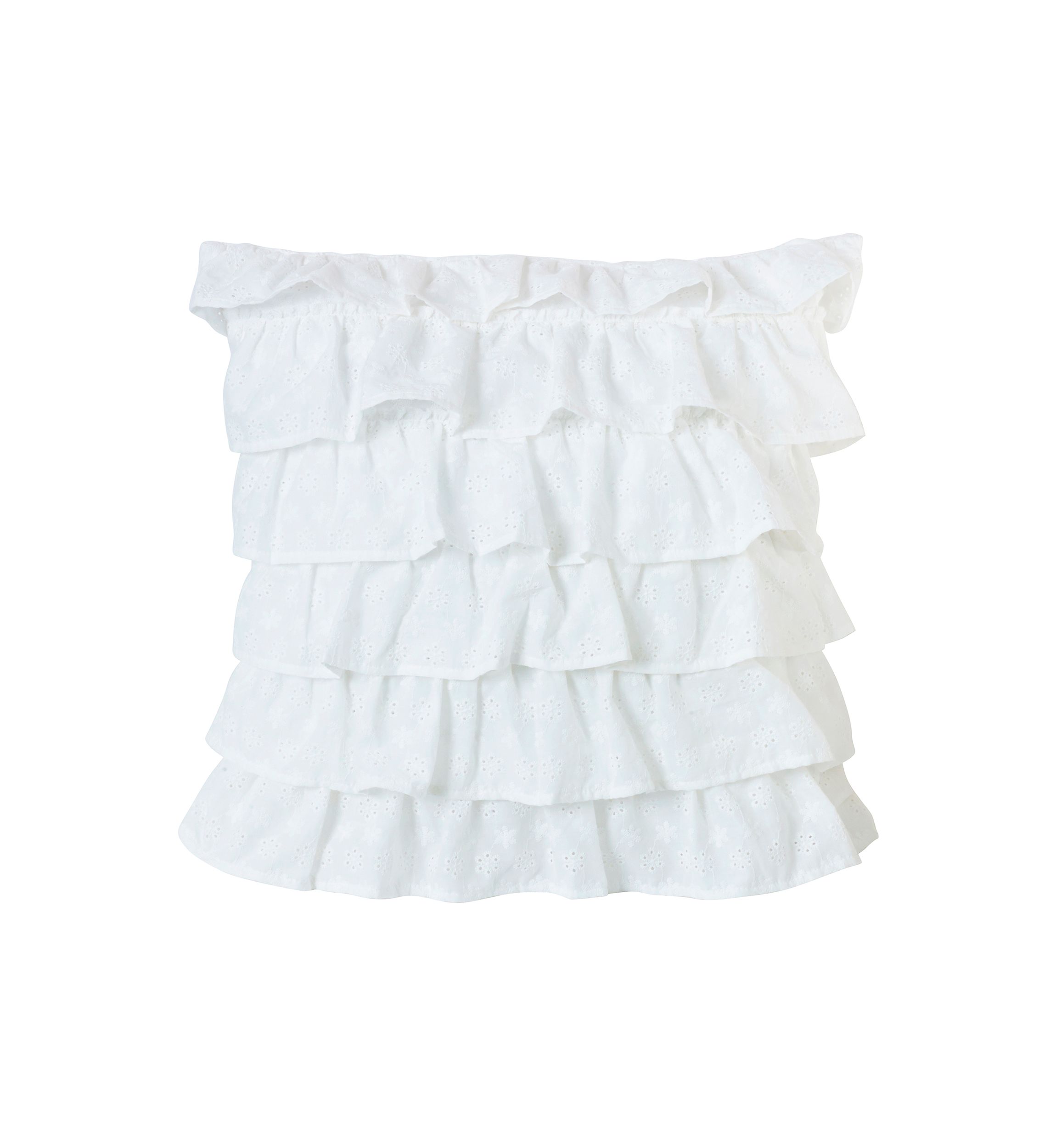 Tiered Ruffled Eyelet Pillow