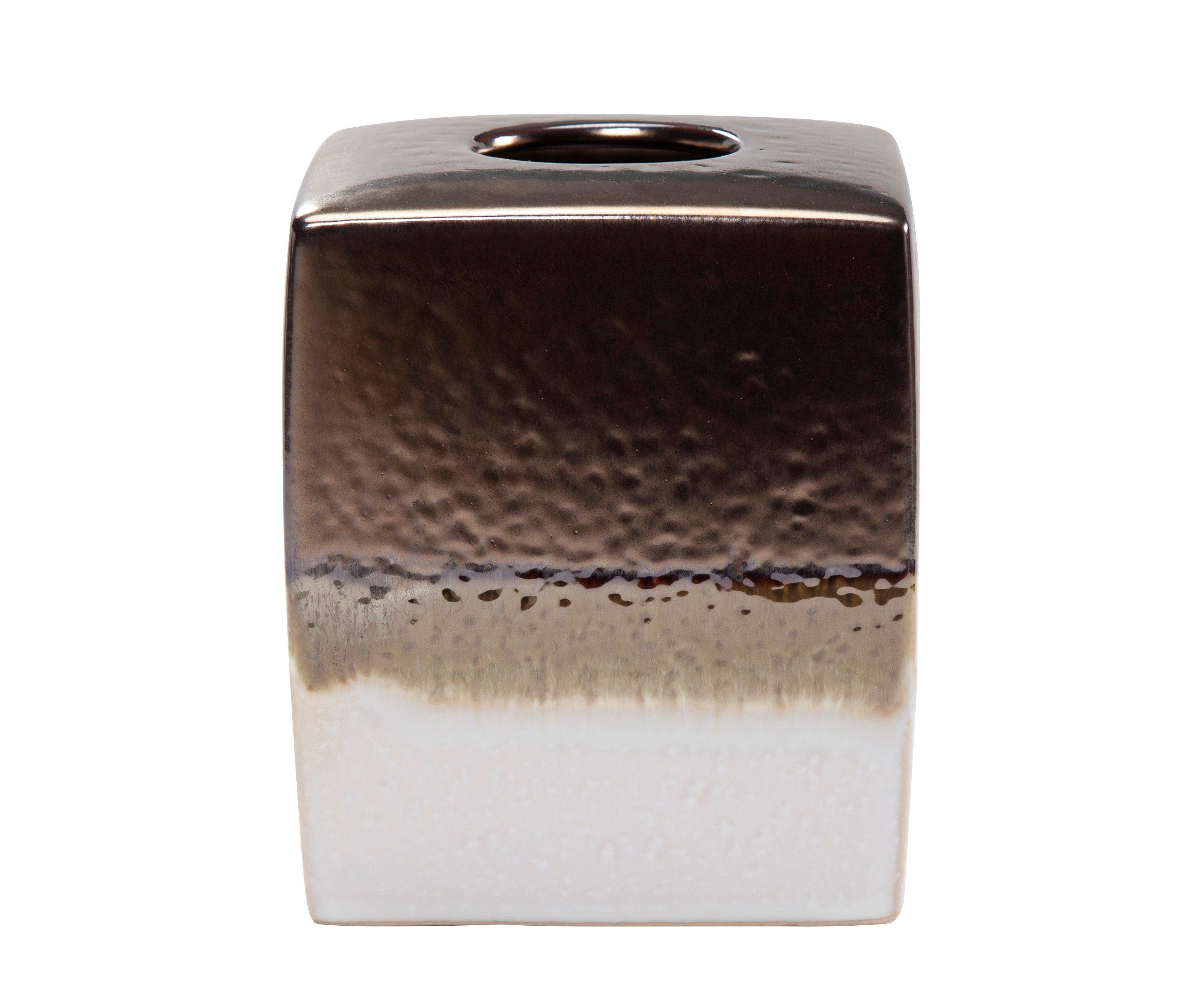 Gilded Stoneware Tissue Box Cover
