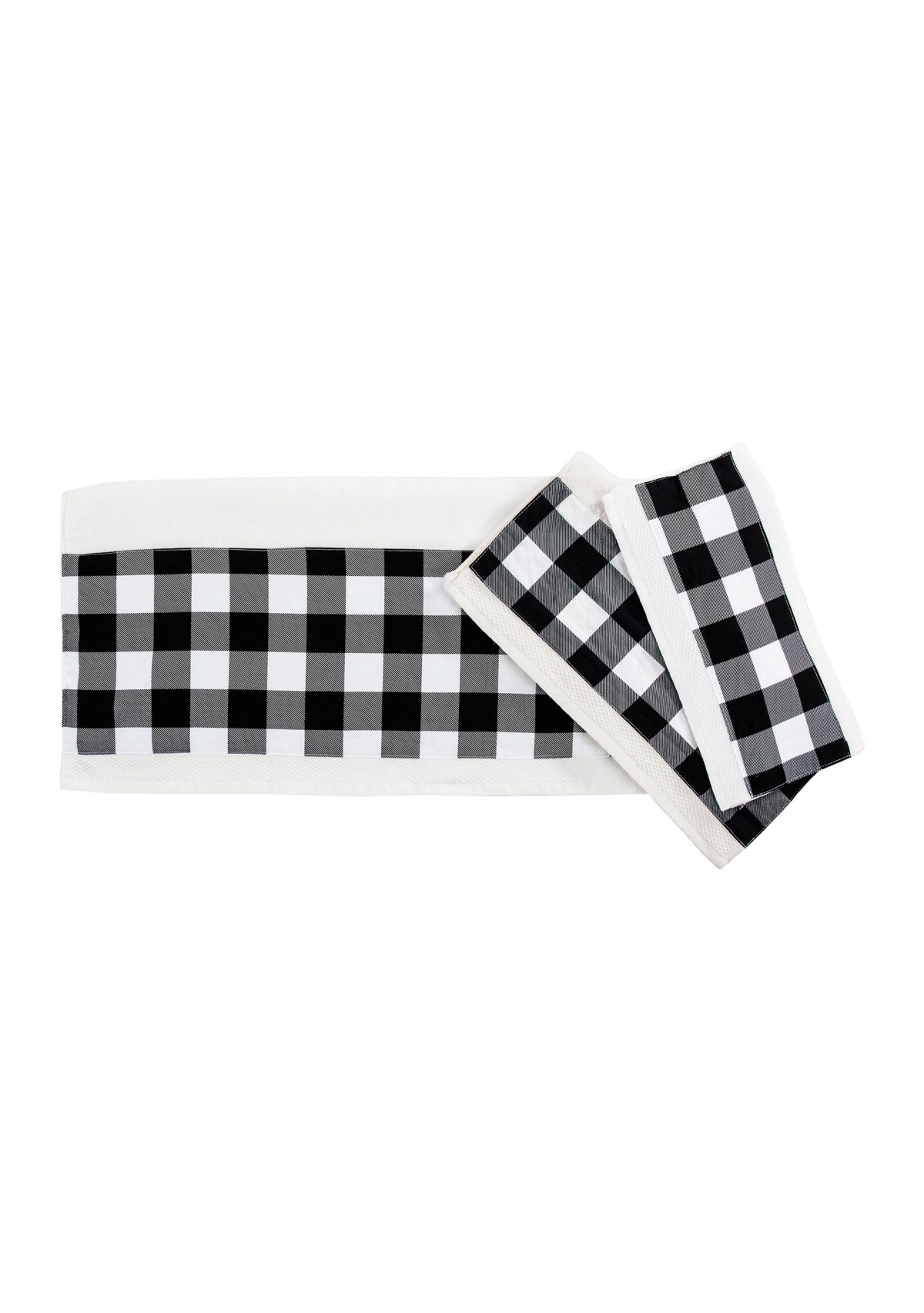 Camille Black Buffalo Check Towel Set