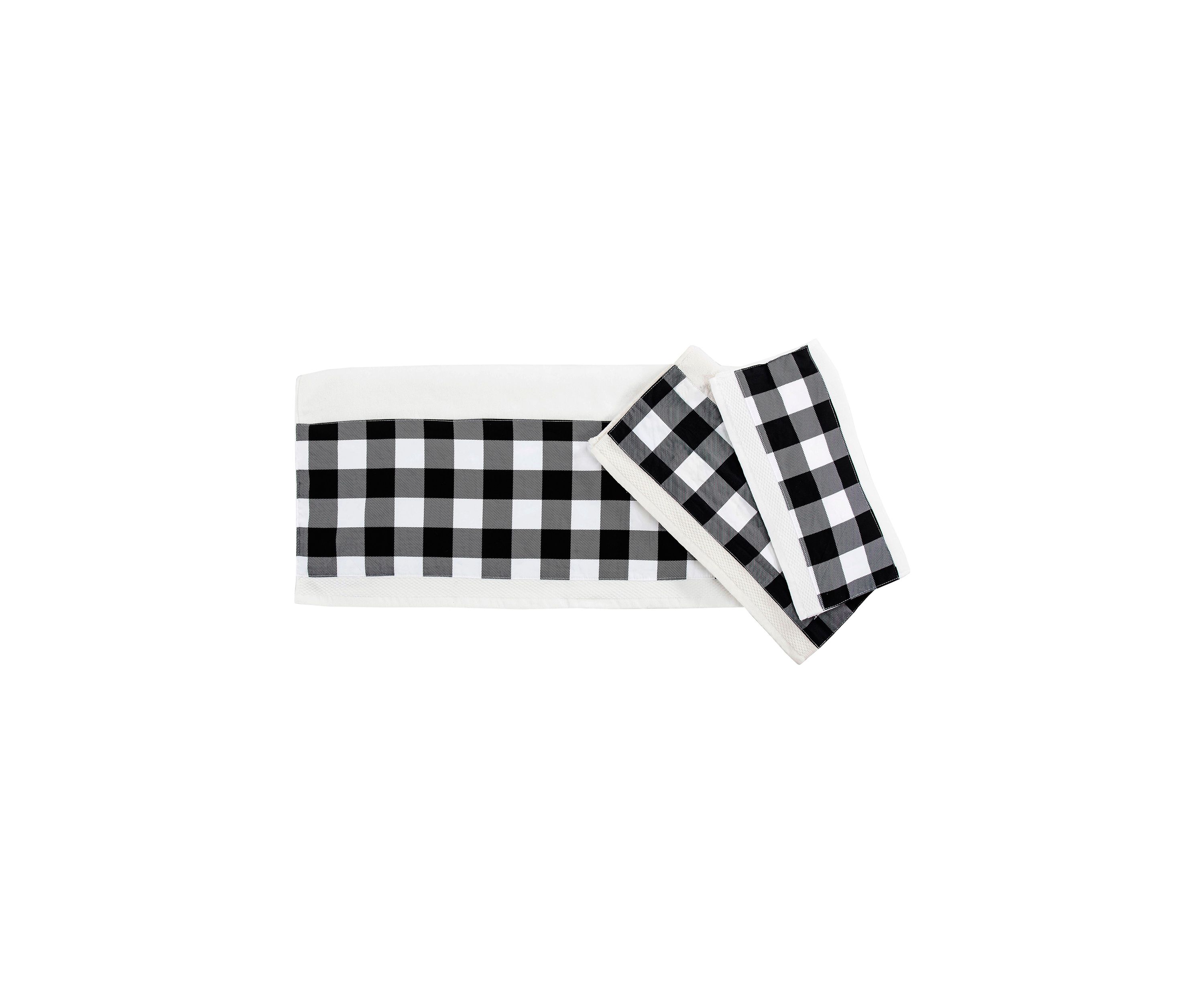 Camille Black Buffalo Check Towel Set
