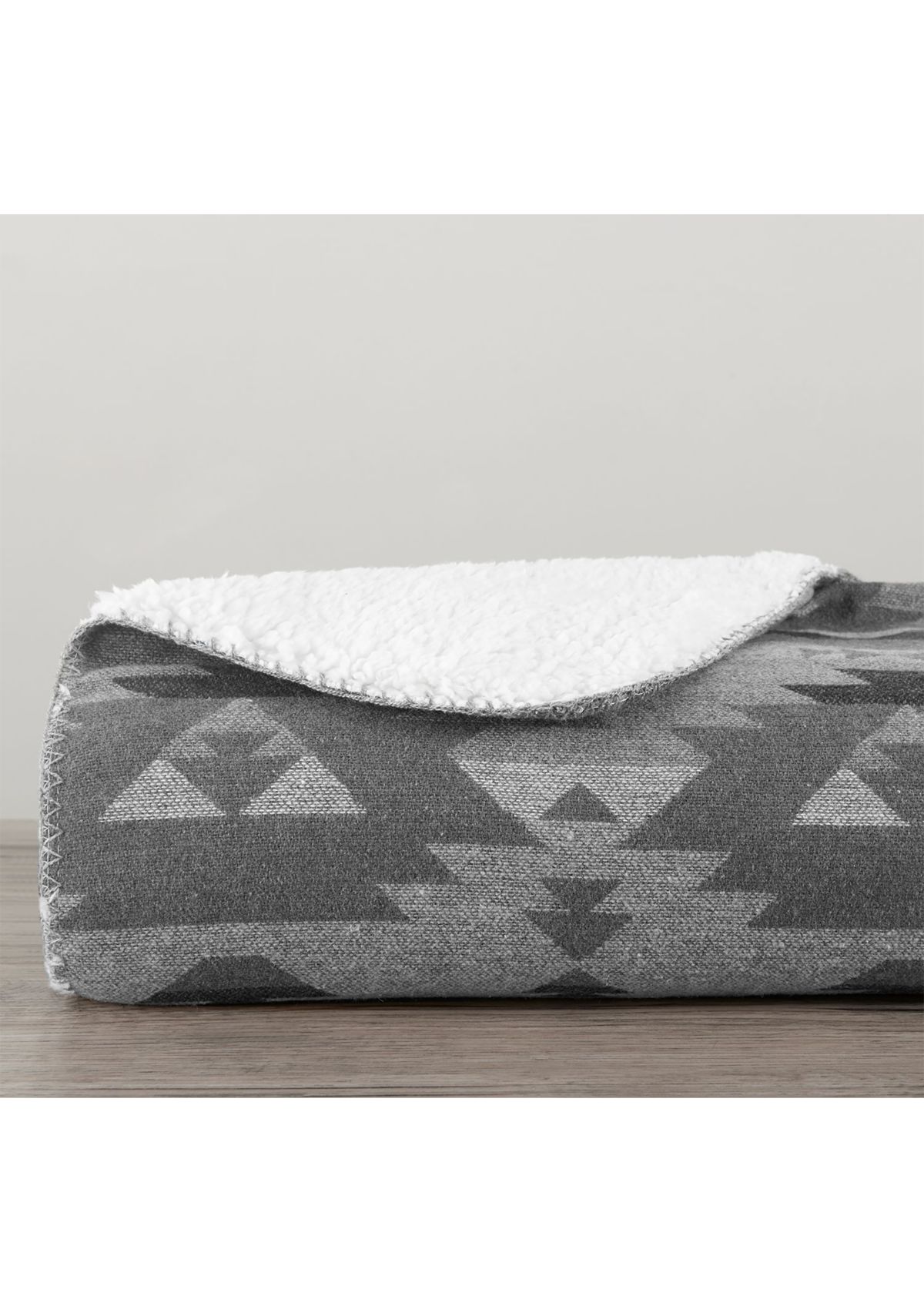 Aztec Design Throw with Shearling Back