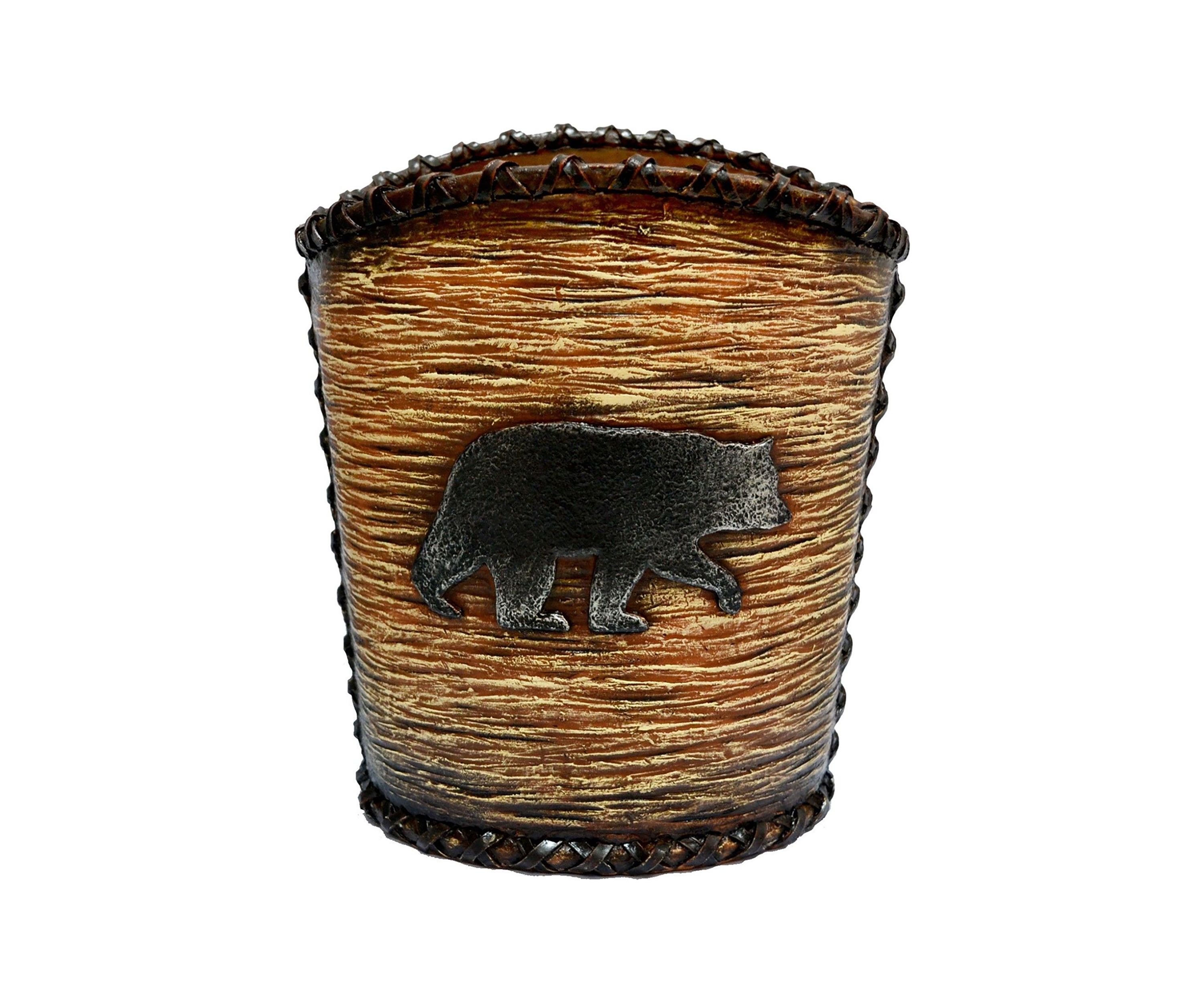 Rustic Bear Wastebasket
