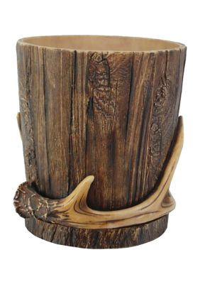 Antler & Tree Bark Wastebasket, 1PC