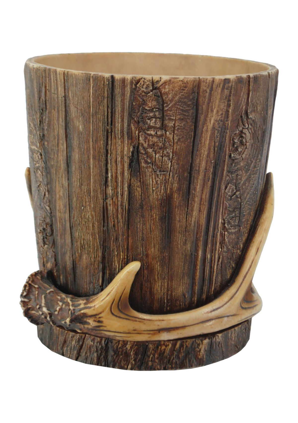 Antler & Tree Bark Wastebasket, 1PC