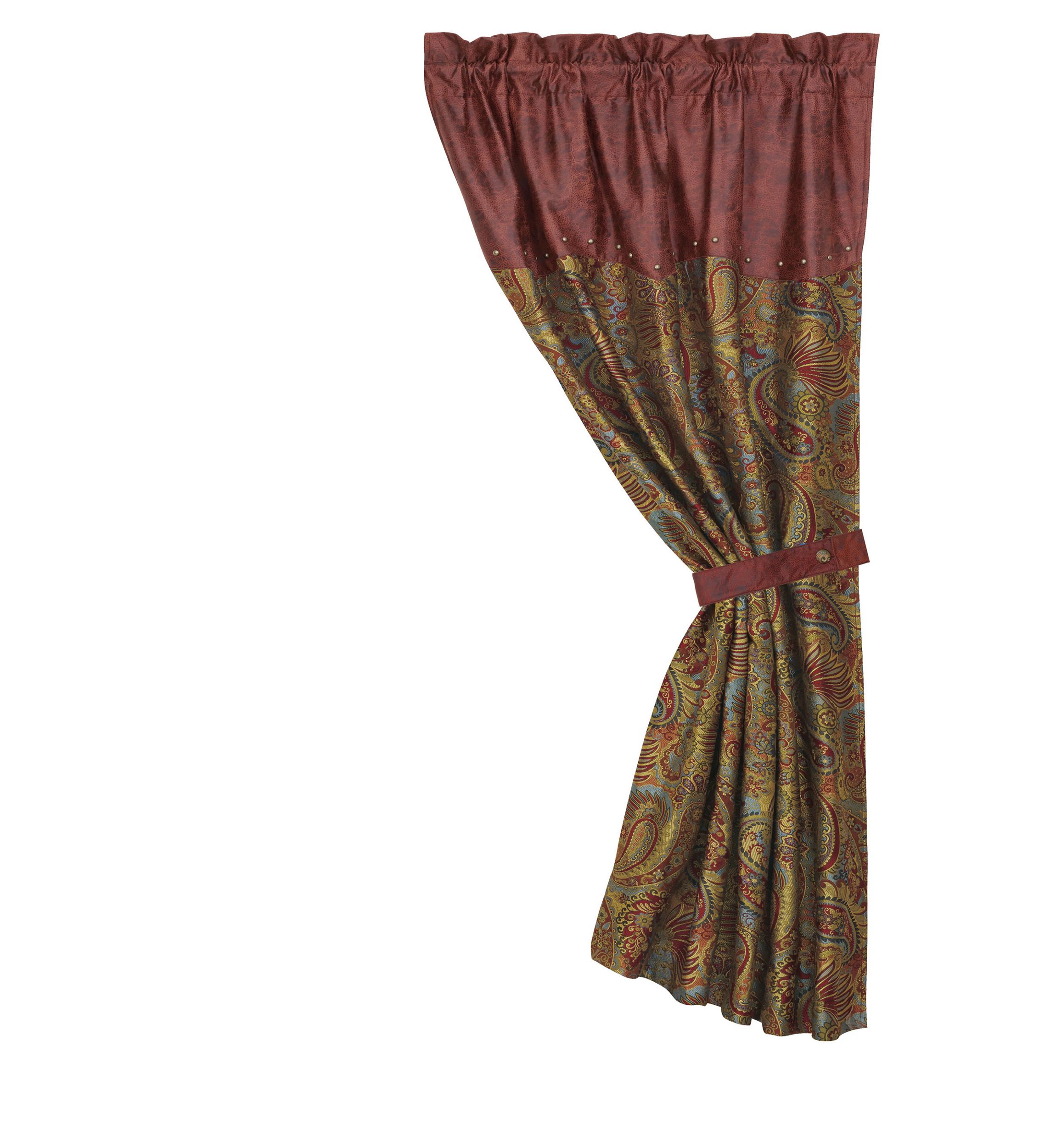 San Angelo Red Curtain with Paisley