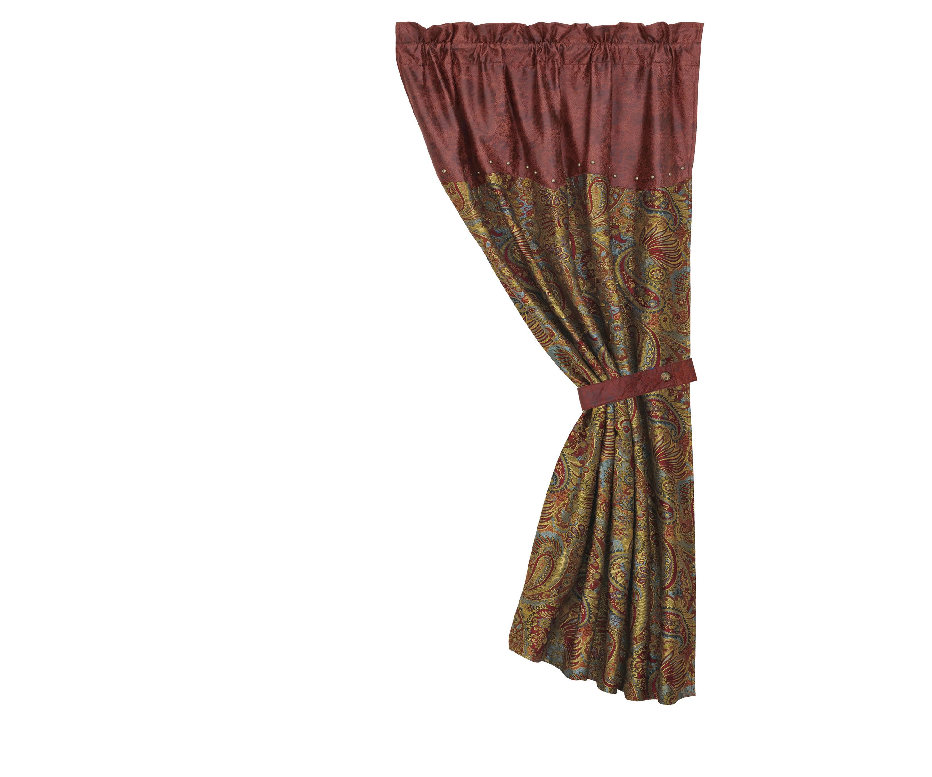 San Angelo Red Curtain with Paisley