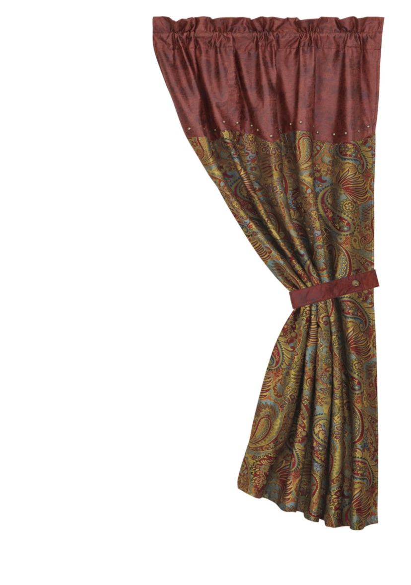 San Angelo Red Curtain with Paisley