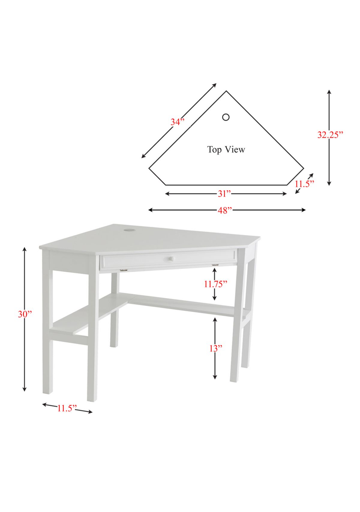Rico Corner Desk - White