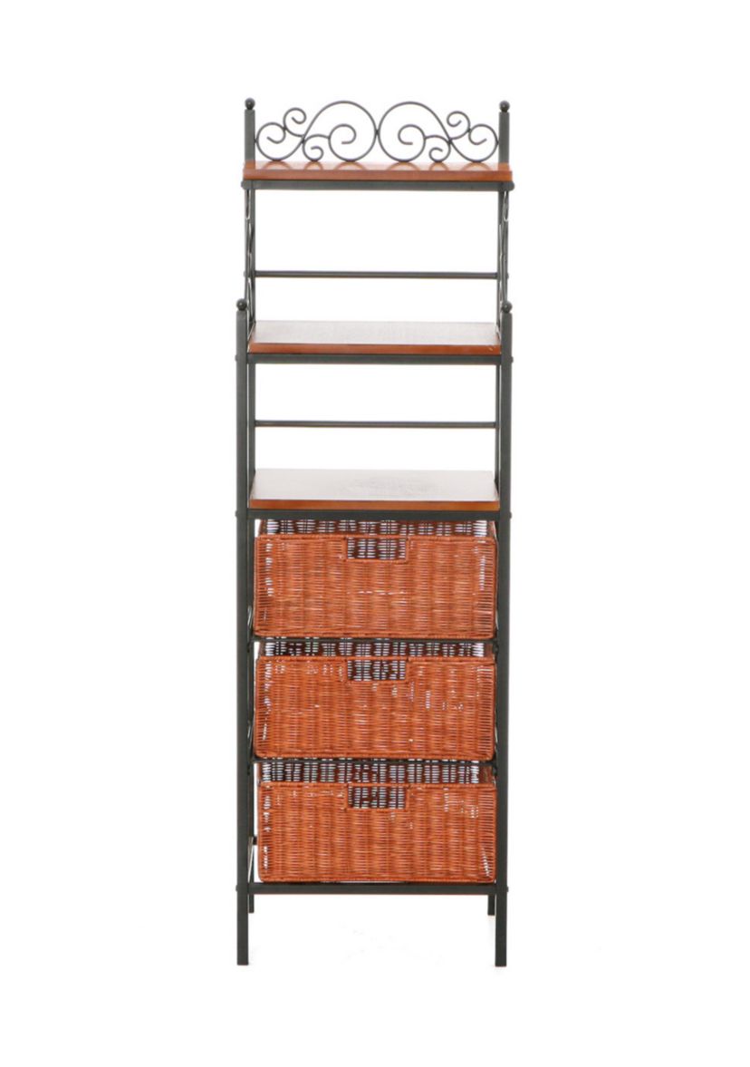 Southern Enterprises Culpeper 3-Drawer Rattan Bakers Rack | Belk