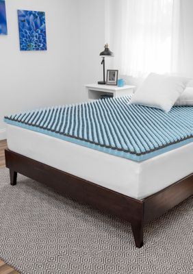 Sensorpedic Wellness Collection Charcoal 2 5 Inch Hybrid Sensorwell Memory Foam Mattress Topper Belk