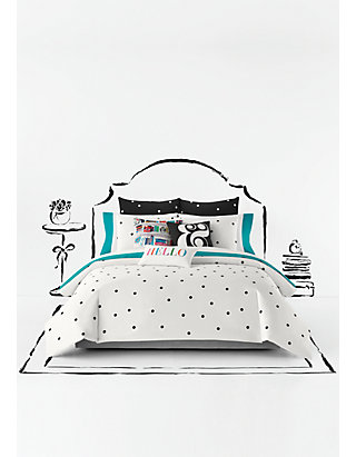 kate spade new york® Deco Dot White Full/Queen Comforter Set 92-in. x  96-in. | belk