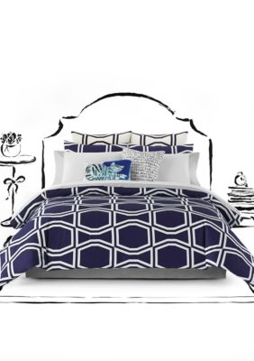 Bow Tile Navy Euro Sham 26-in. x 26-in.