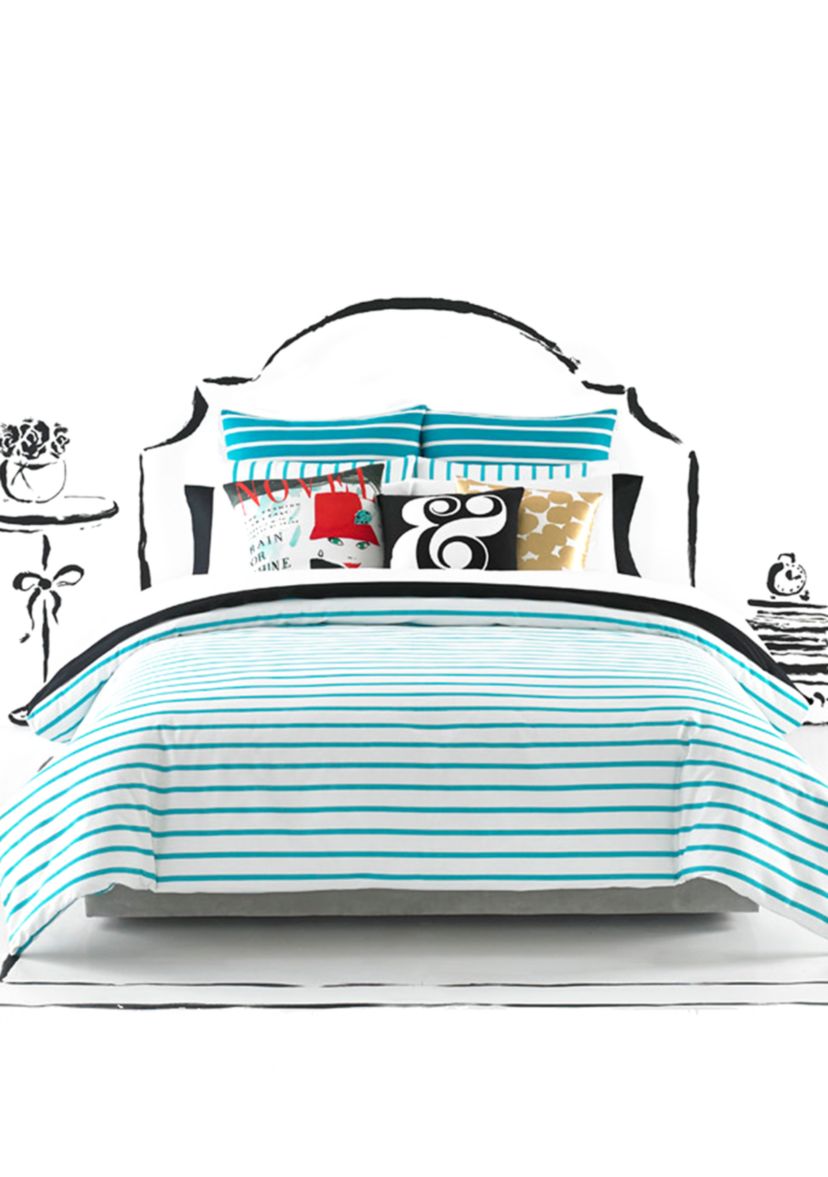 Harbor Stripe Turquoise Twin/Twin XL Comforter Set  68-in. x 92-in.
