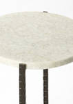 Nigella Round Marble & Metal Accent Table