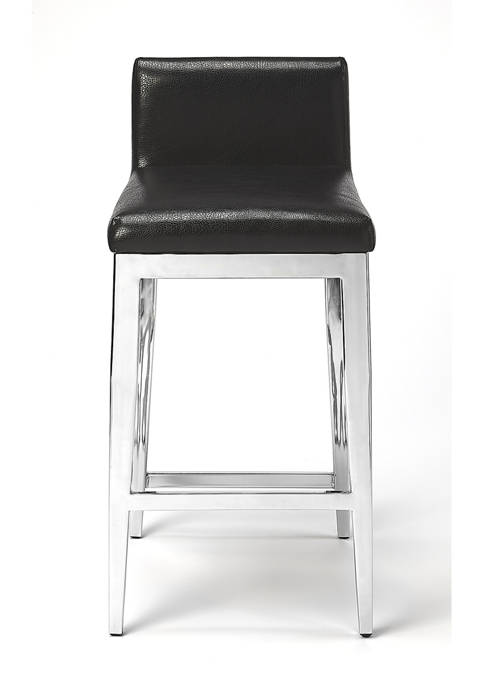 Kelsey Stainless Steel Faux Leather Counter Stool