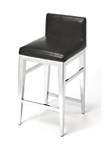Kelsey Stainless Steel Faux Leather Counter Stool