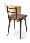 Clark Metal & Wood Leather Side Chair